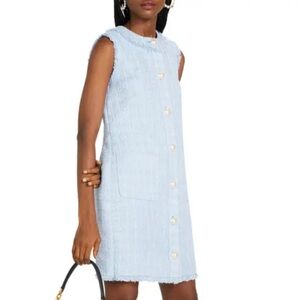 Kate Spade Blue Tweed Embellished Dress